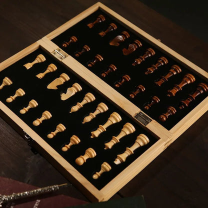 Foldable Wooden Magnetic Chess Set